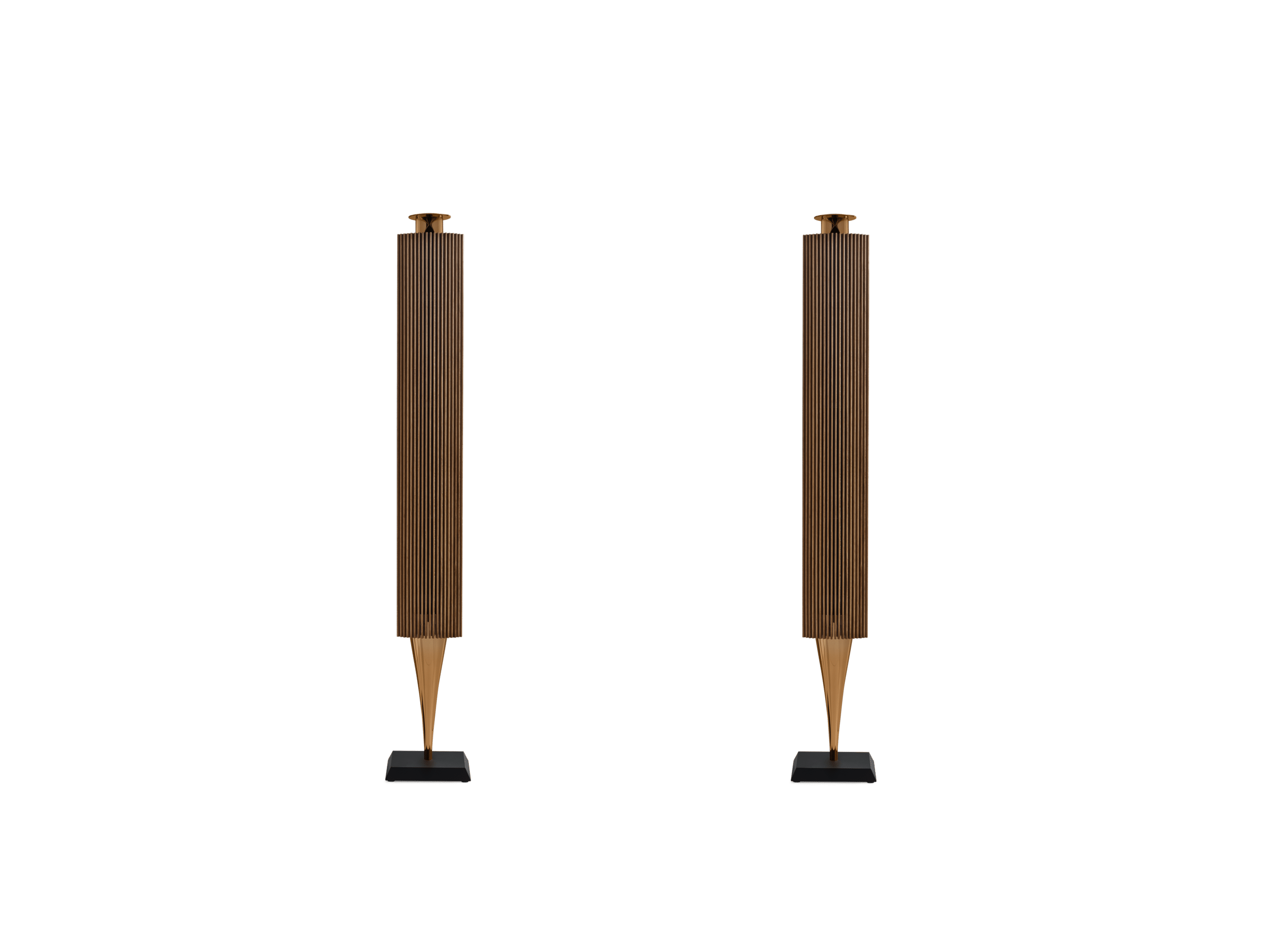 Pair of Beolab 18 speakers in bronze and walnut finish